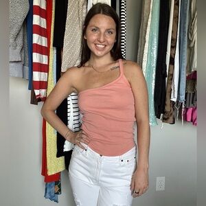 Free People One-Shoulder Pink Top